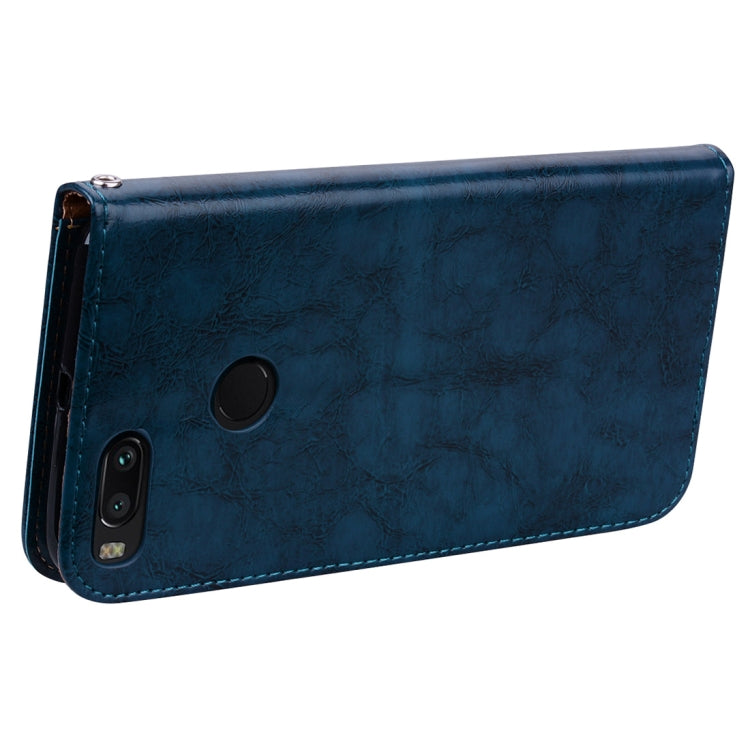 For Xiaomi  Mi A1 & 5X Business Style Oil Wax Texture Horizontal Flip Leather Case with Holder & Card Slots & Wallet & Lanyard