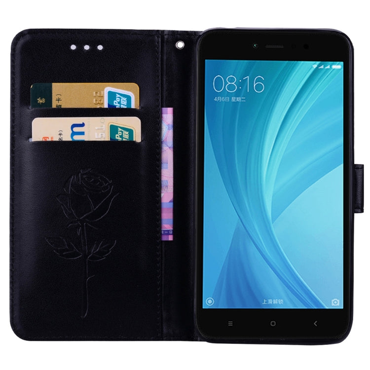 For Xiaomi  Redmi Note 5A Pro / Prime Roses Pressed Flowers Pattern Flip Leather Case with Holder & Card Slots & Wallet