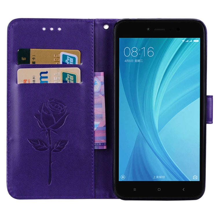 For Xiaomi  Redmi Note 5A Pro / Prime Roses Pressed Flowers Pattern Flip Leather Case with Holder & Card Slots & Wallet