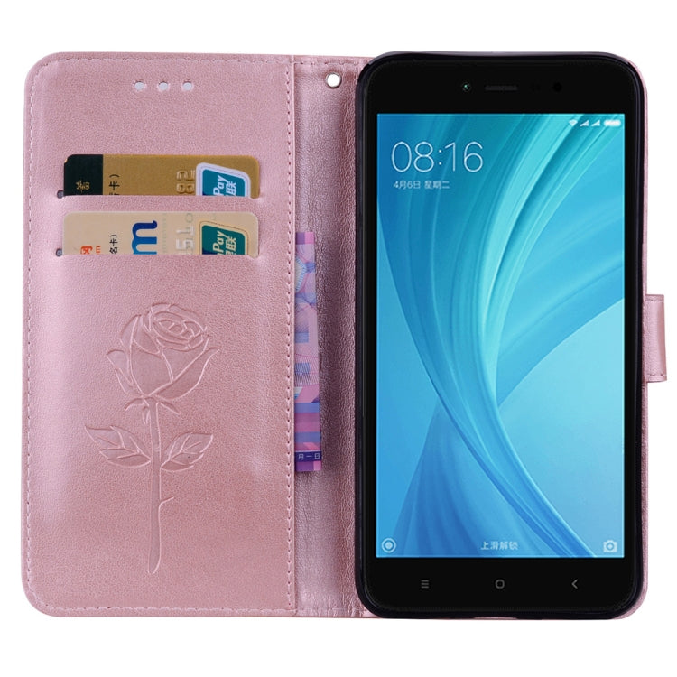 For Xiaomi  Redmi Note 5A Pro / Prime Roses Pressed Flowers Pattern Flip Leather Case with Holder & Card Slots & Wallet