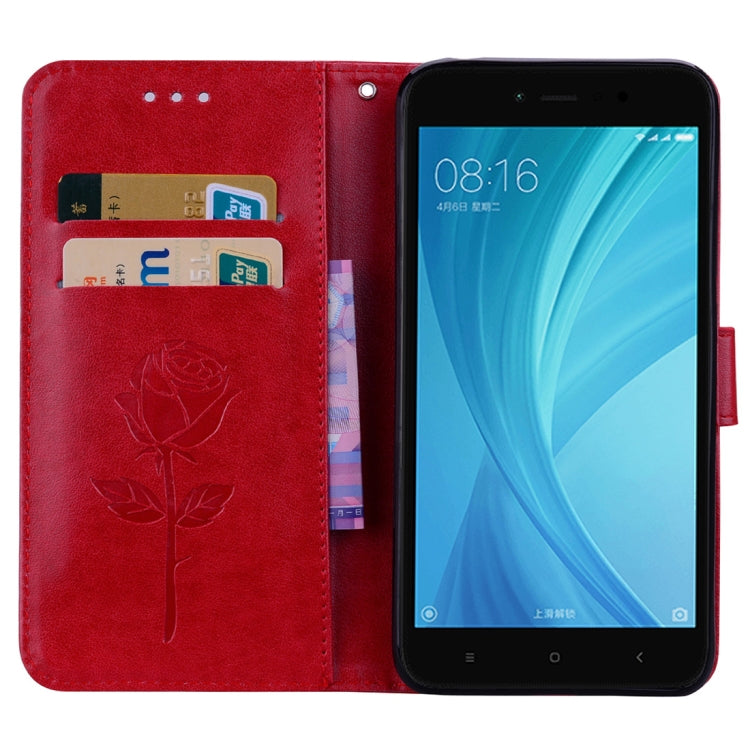 For Xiaomi  Redmi Note 5A Pro / Prime Roses Pressed Flowers Pattern Flip Leather Case with Holder & Card Slots & Wallet