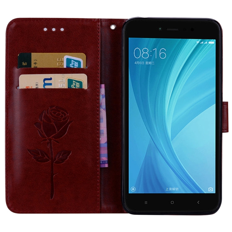 For Xiaomi  Redmi Note 5A Pro / Prime Roses Pressed Flowers Pattern Flip Leather Case with Holder & Card Slots & Wallet