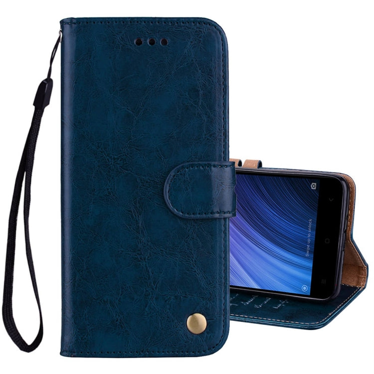 For Xiaomi  Redmi 4A Business Style Oil Wax Texture Horizontal Flip Leather Case with Holder & Card Slots & Wallet & Lanyard