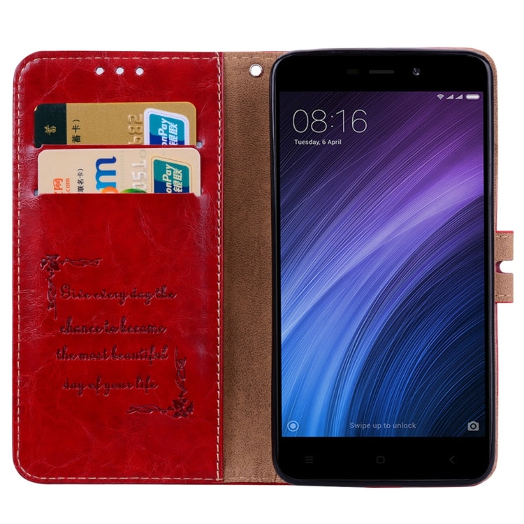 For Xiaomi  Redmi 4A Business Style Oil Wax Texture Horizontal Flip Leather Case with Holder & Card Slots & Wallet & Lanyard