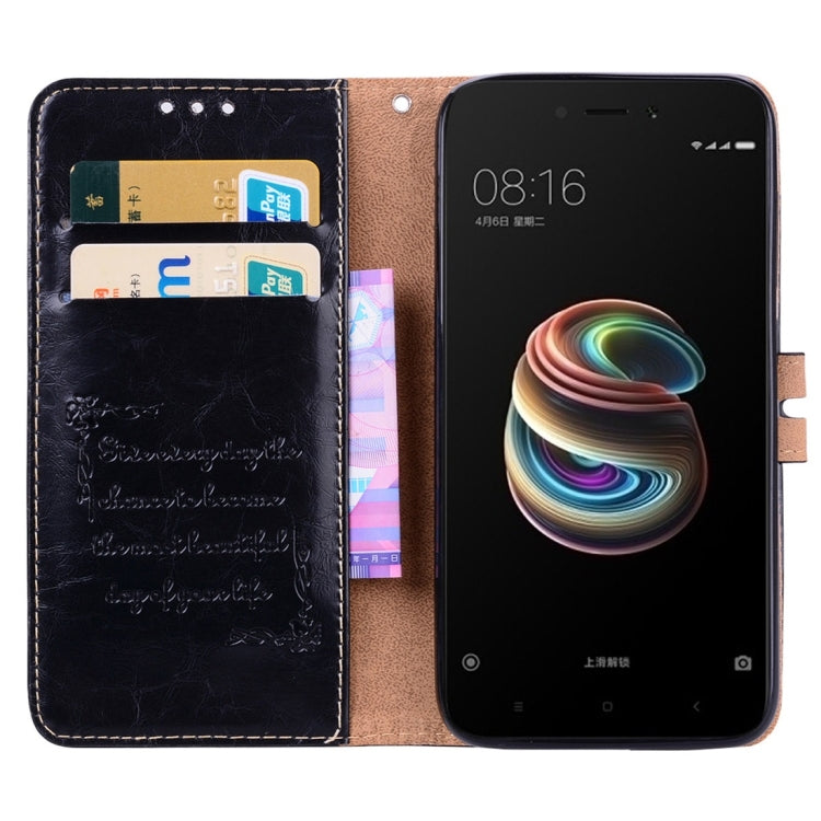 For Xiaomi  Redmi 5A Business Style Oil Wax Texture Horizontal Flip Leather Case with Holder & Card Slots & Wallet & Lanyard