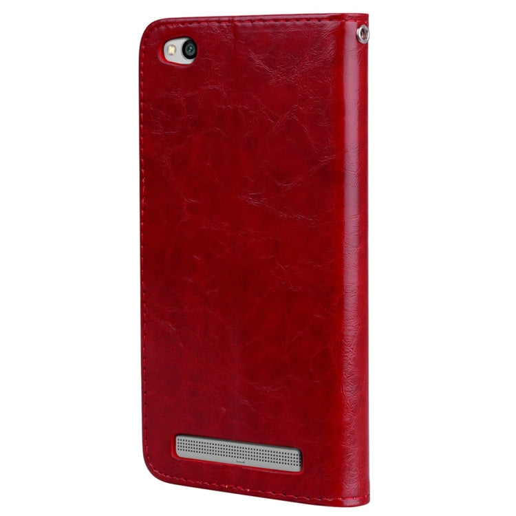 For Xiaomi  Redmi 5A Business Style Oil Wax Texture Horizontal Flip Leather Case with Holder & Card Slots & Wallet & Lanyard