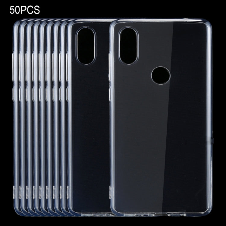 50 PCS for Xiaomi Mi Mix 2s 0.75mm Ultra-thin Transparent TPU Protective Case