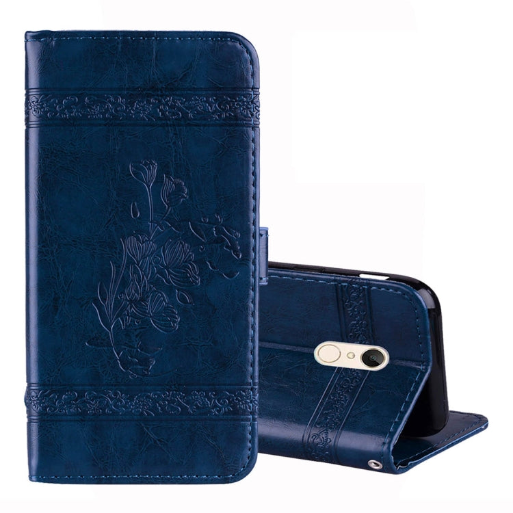 For Xiaomi Redmi 5 Plus Vintage Oil Wax Texture Embossed Horizontal Flip Leather Case with Holder & Card Slots & Wallet & Photo Frame & Lanyard