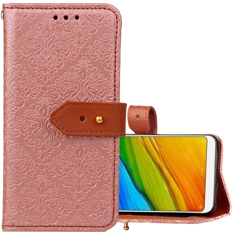 For Xiaomi Redmi 5 European Style Embossed Horizontal Flip Protective Leather Case with Holder & Card Slots & Wallet & Photo Frame & Lanyard