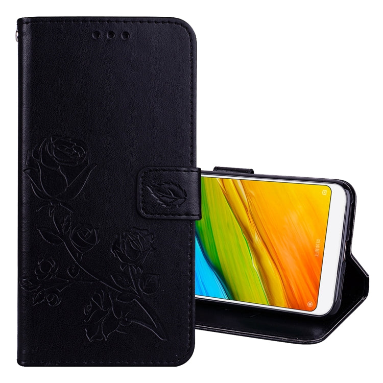 For Xiaomi Redmi 5 Plus Rose Embossed Horizontal Flip Environmental PU Leather Case with Holder & Card Slots & Wallet