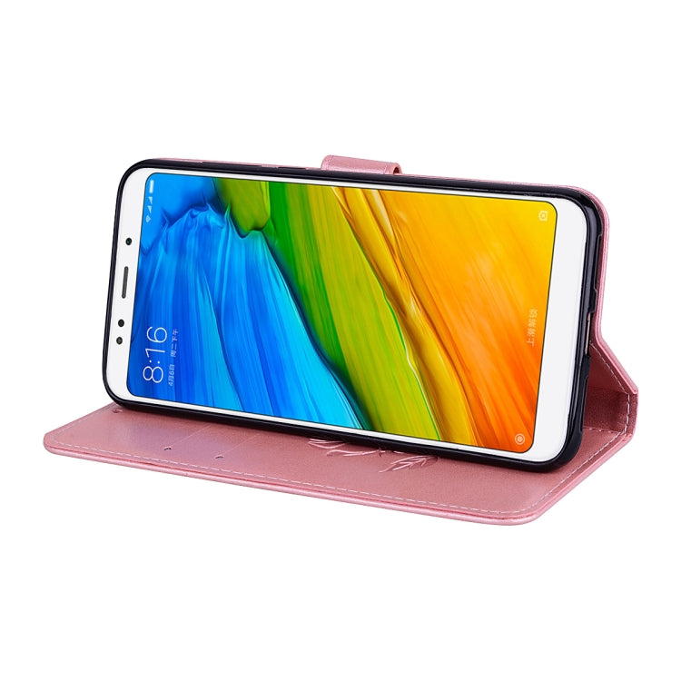 For Xiaomi Redmi 5 Plus Rose Embossed Horizontal Flip Environmental PU Leather Case with Holder & Card Slots & Wallet