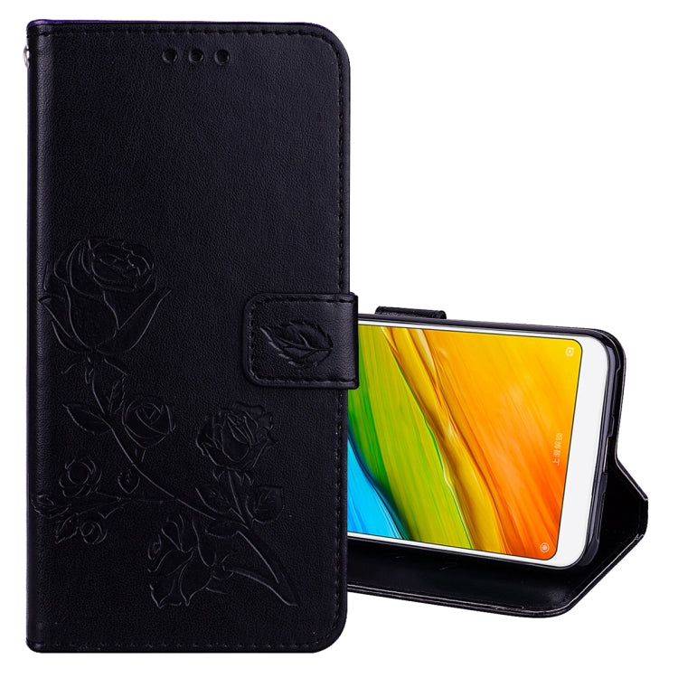 For Xiaomi Redmi 5 Rose Embossed Horizontal Flip Environmental PU Leather Case with Holder & Card Slots & Wallet