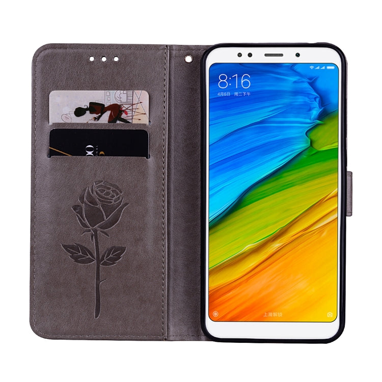For Xiaomi Redmi 5 Rose Embossed Horizontal Flip Environmental PU Leather Case with Holder & Card Slots & Wallet