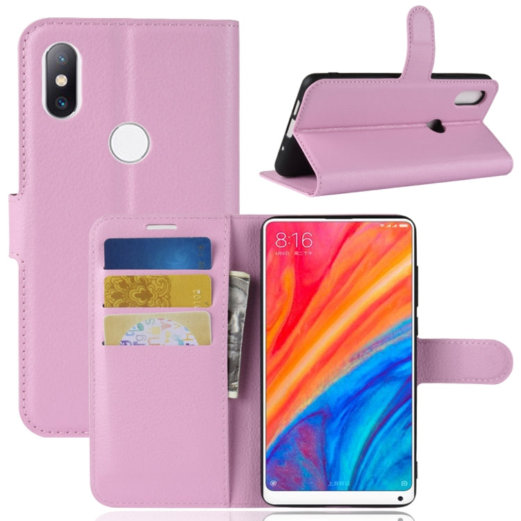 Litchi Texture Horizontal Flip Leather Case for Xiaomi Mi Mix 2S, with Wallet & Holder & Card Slots