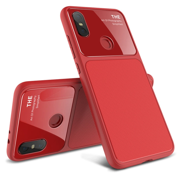 Lenuo LeJazz Series TPU + Glass Case for Xiaomi Mi 6X(Red)
