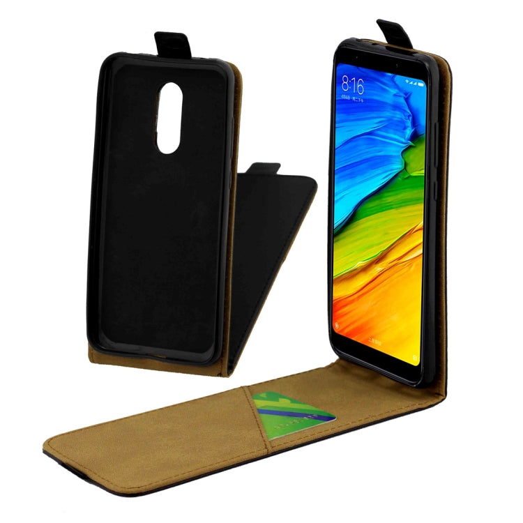 Business Style Vertical Flip TPU Leather Case  for Xiaomi Redmi 5 Plus , with Card Slot(Black)
