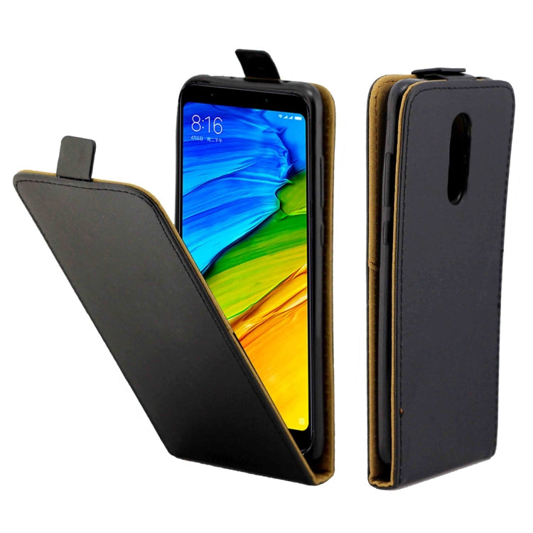 Business Style Vertical Flip TPU Leather Case  for Xiaomi Redmi 5 Plus , with Card Slot(Black)