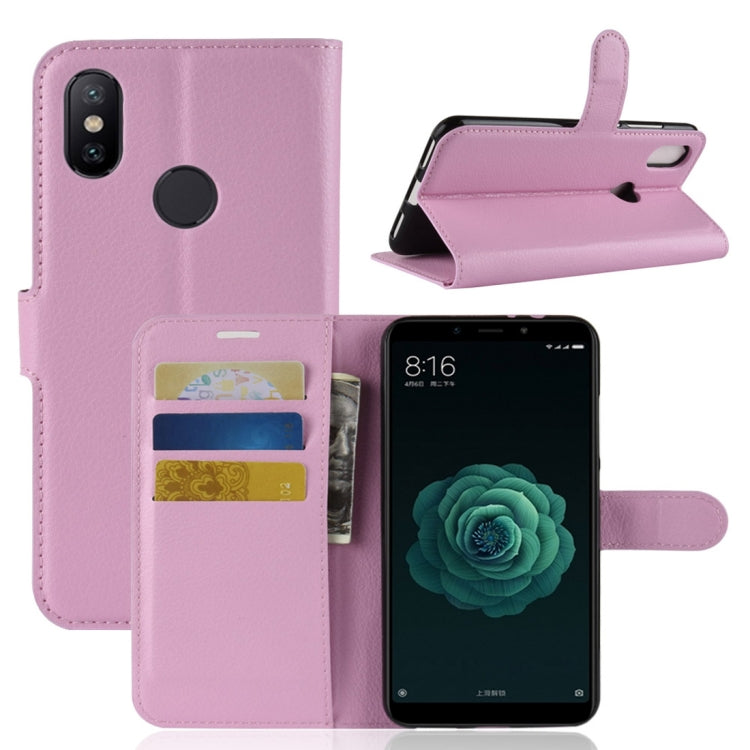 Litchi Texture Horizontal Flip Leather Case for Xiaomi Mi 6X / A2 , with Wallet & Holder & Card Slots