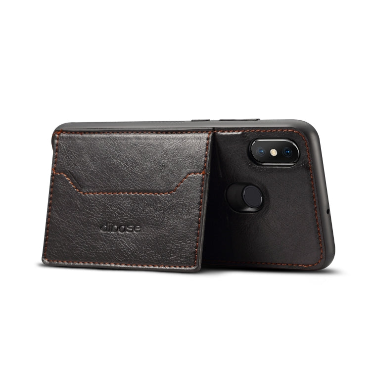 Dibase TPU + PC + PU Crazy Horse Texture Leather Case for Xiaomi Mi 8, with Holder & Card Slots