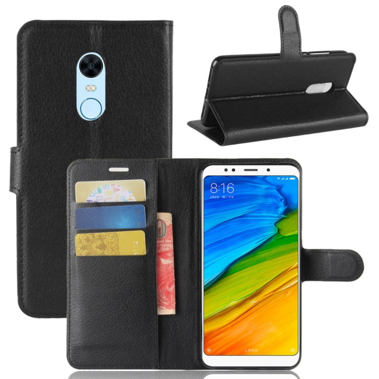 For Xiaomi  Redmi 5 Plus Litchi Texture Horizontal Flip Leather Case with Holder & Card Slots & Wallet