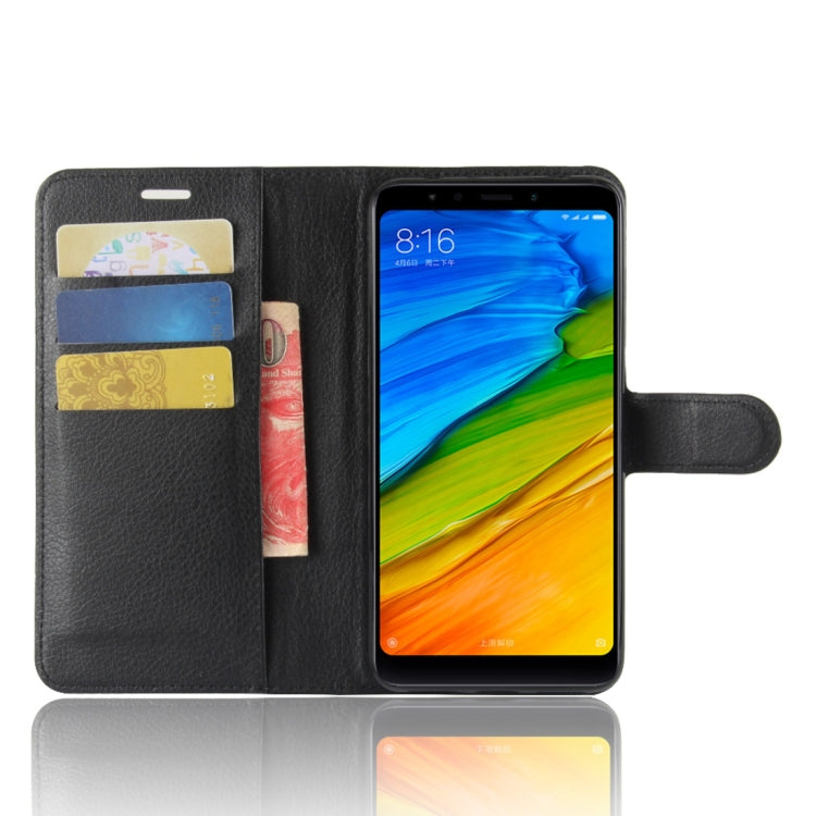 For Xiaomi  Redmi 5 Litchi Texture Horizontal Flip Leather Case with Holder & Card Slots & Wallet
