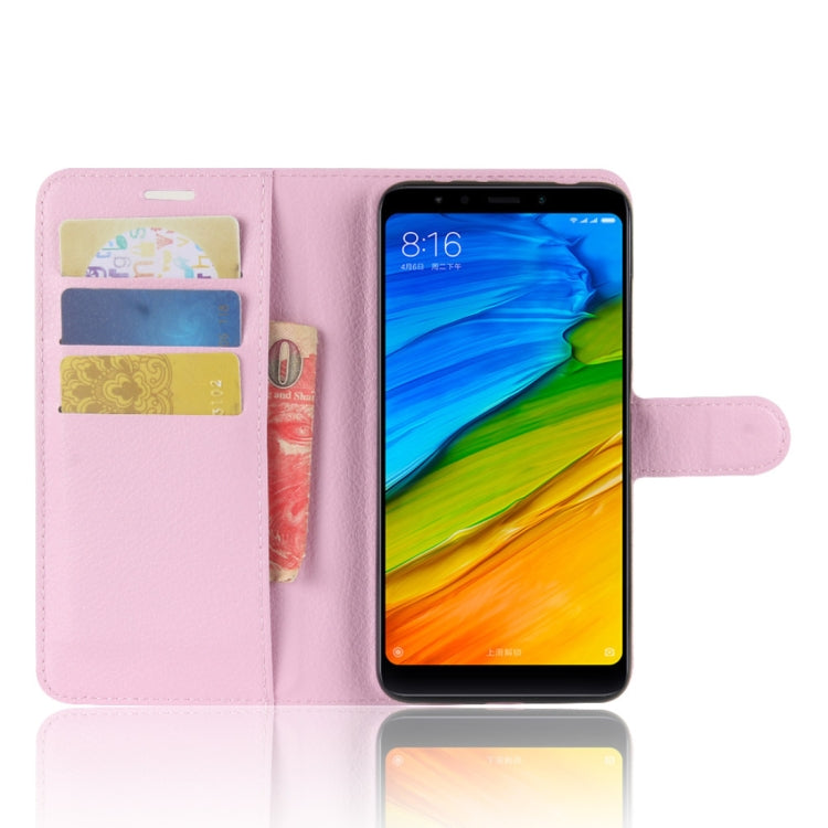 For Xiaomi  Redmi 5 Litchi Texture Horizontal Flip Leather Case with Holder & Card Slots & Wallet