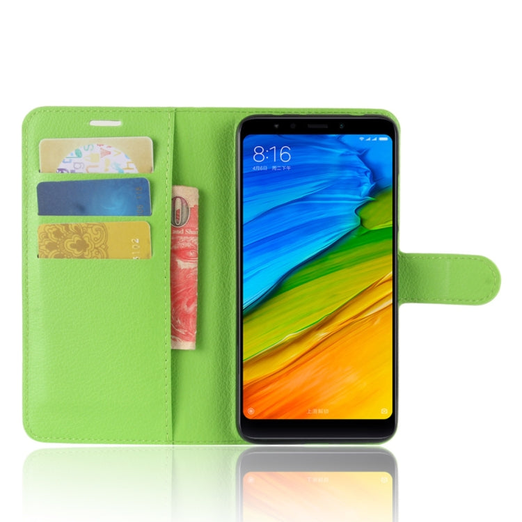 For Xiaomi  Redmi 5 Litchi Texture Horizontal Flip Leather Case with Holder & Card Slots & Wallet