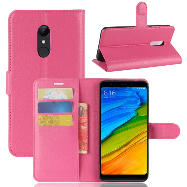 For Xiaomi  Redmi 5 Litchi Texture Horizontal Flip Leather Case with Holder & Card Slots & Wallet