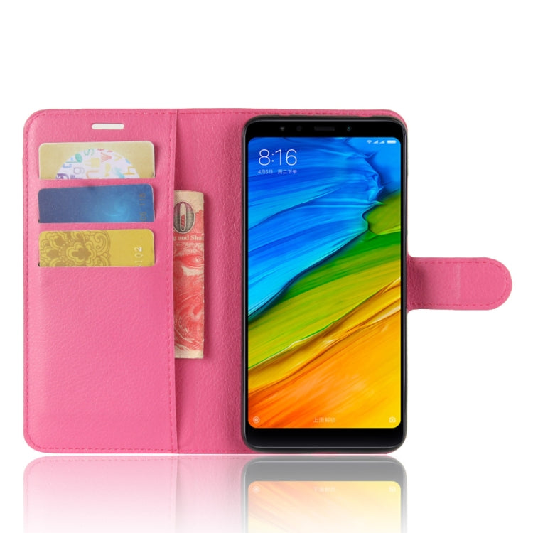 For Xiaomi  Redmi 5 Litchi Texture Horizontal Flip Leather Case with Holder & Card Slots & Wallet