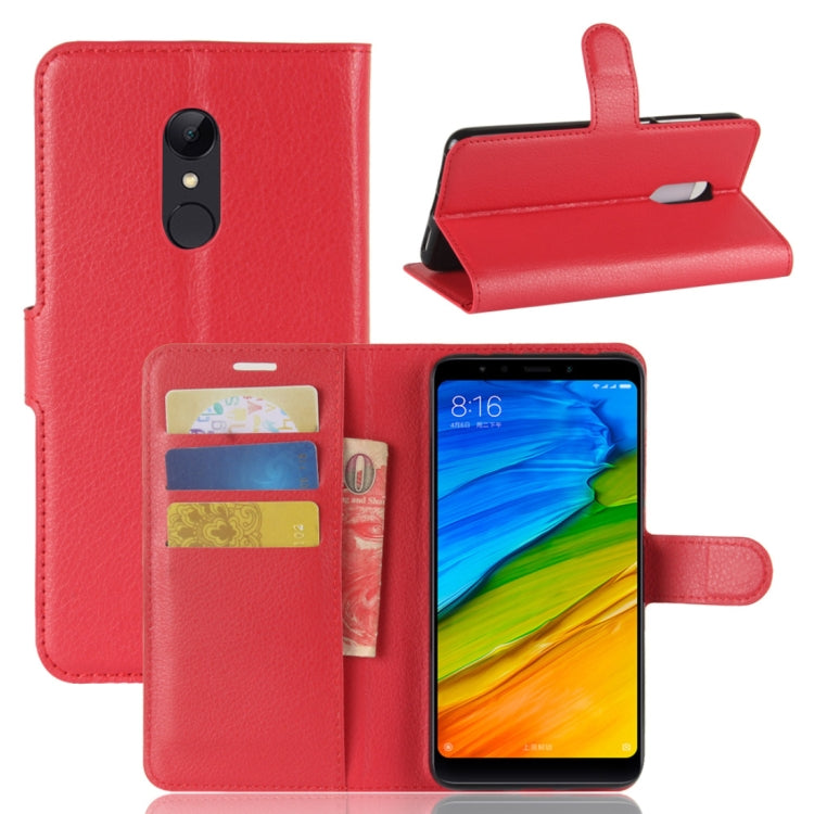 For Xiaomi  Redmi 5 Litchi Texture Horizontal Flip Leather Case with Holder & Card Slots & Wallet