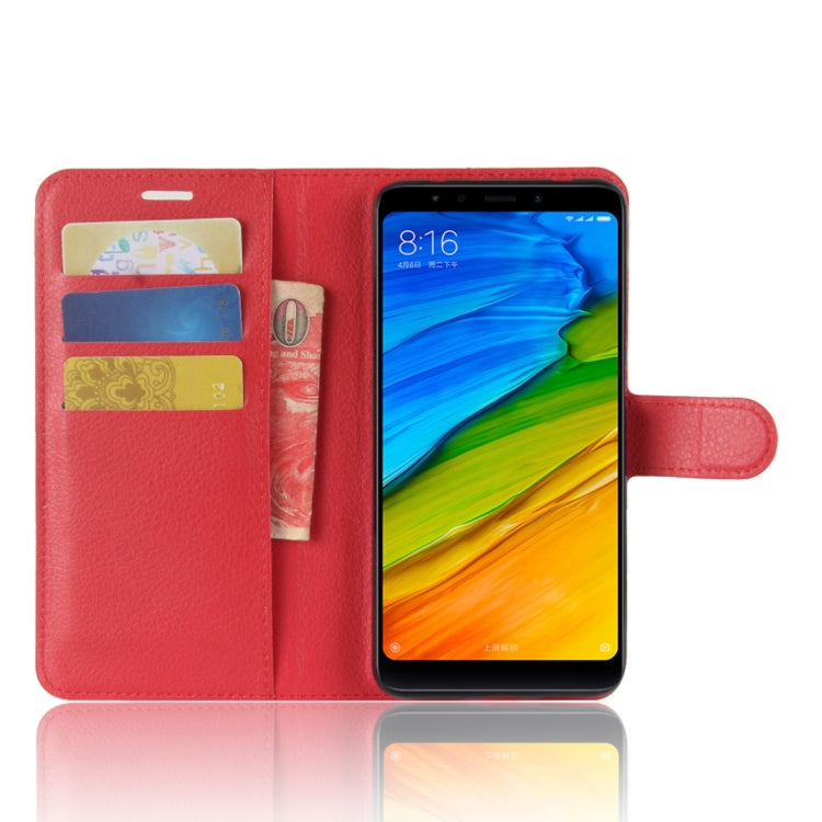 For Xiaomi  Redmi 5 Litchi Texture Horizontal Flip Leather Case with Holder & Card Slots & Wallet