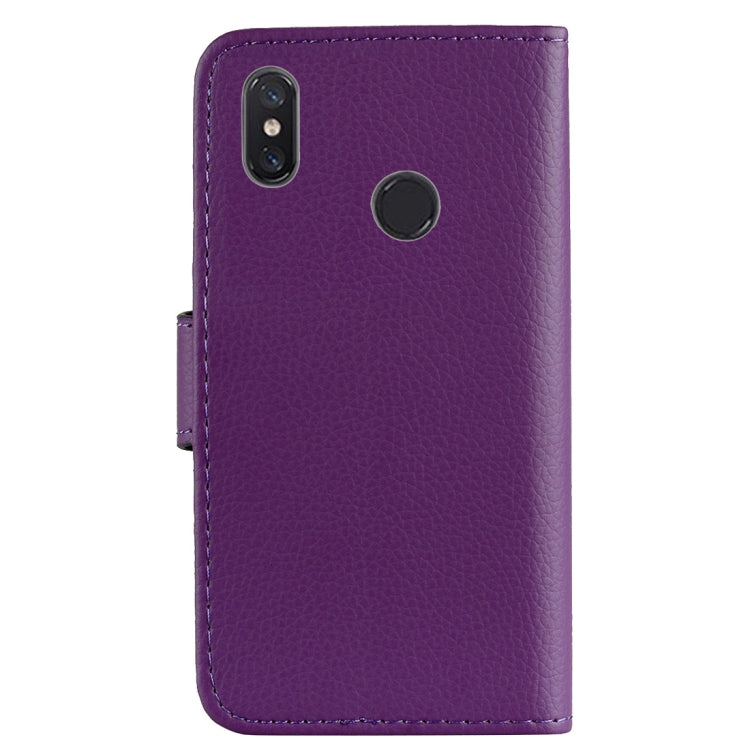 Litchi Texture Horizontal Flip Leather Case for Xiaomi Mi 8 , with Wallet & Holder & Card Slots & Lanyard