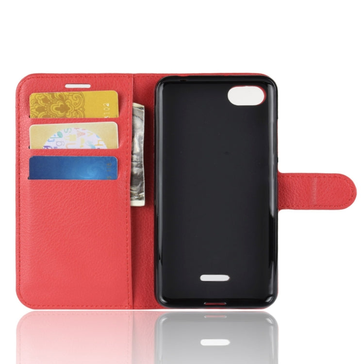 Litchi Texture Horizontal Flip Leather Case for Xiaomi Redmi 6A, with Wallet & Holder & Card Slots