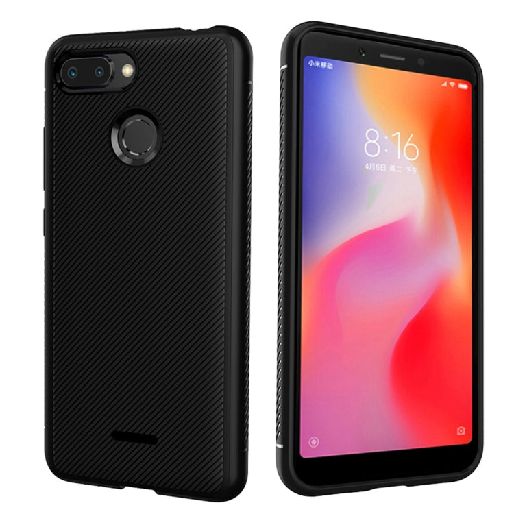 Lenuo Leshen Series Stripe Texture TPU Case for Xiaomi Redmi 6(Black)