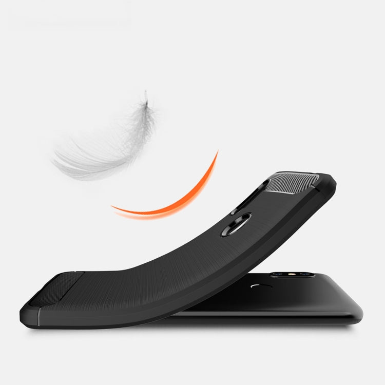 Brushed Texture Carbon Fiber Shockproof TPU Case for for Xiaomi Redmi Note 6