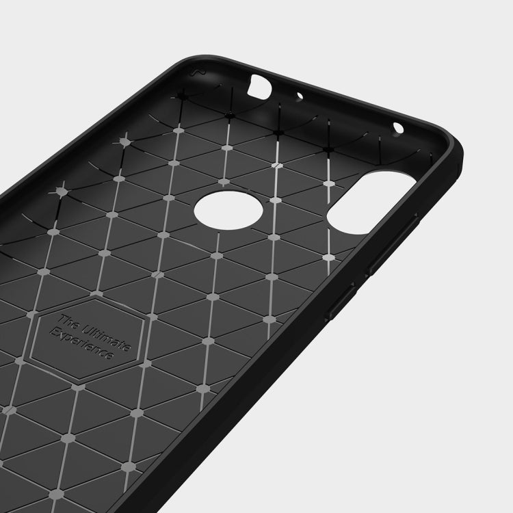 Brushed Texture Carbon Fiber Shockproof TPU Case for for Xiaomi Redmi Note 6