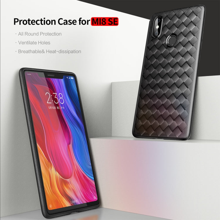 ROCK Slim Weave Style TPU Soft Case for Xiaomi Mi 8 SE (Black)