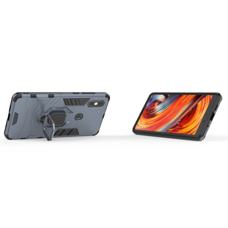 PC + TPU Shockproof Protective Case for Xiaomi MI Mix 2S, with Magnetic Ring Holder (Navy Blue)