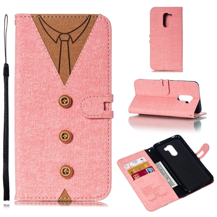 Splicing Embossed Male Style Horizontal Flip Leather Case for Xiaomi Pocophone F1, with Holder & Card Slots & Wallet & Lanyard