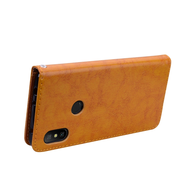 Business Style Oil Wax Texture Horizontal Flip Leather Case for Xiaomi Redmi Note 6 Pro, with Holder & Card Slots & Wallet