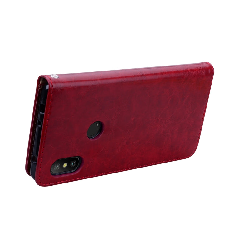 Business Style Oil Wax Texture Horizontal Flip Leather Case for Xiaomi Redmi Note 6 Pro, with Holder & Card Slots & Wallet