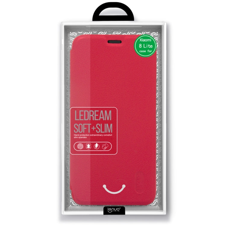 lenuo Ledream Series Litchi Texture Horizontal Flip PU Leather Case for Xiaomi Mi 8 Lite, with Card Slot