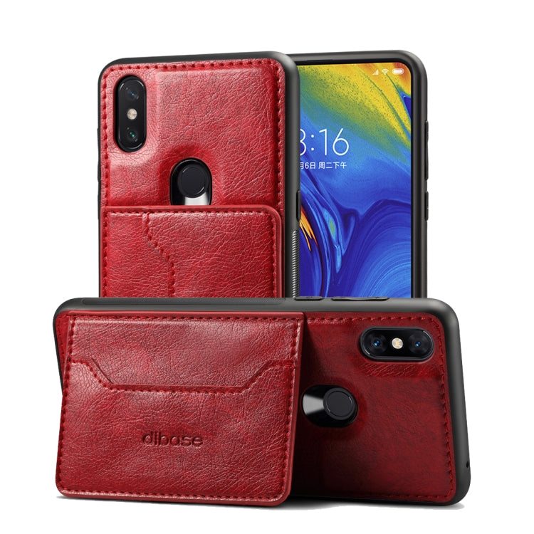 Dibase TPU + PC + PU Crazy Horse Texture Protective Case for Xiaomi Mi Mix 3, with Holder & Card Slots