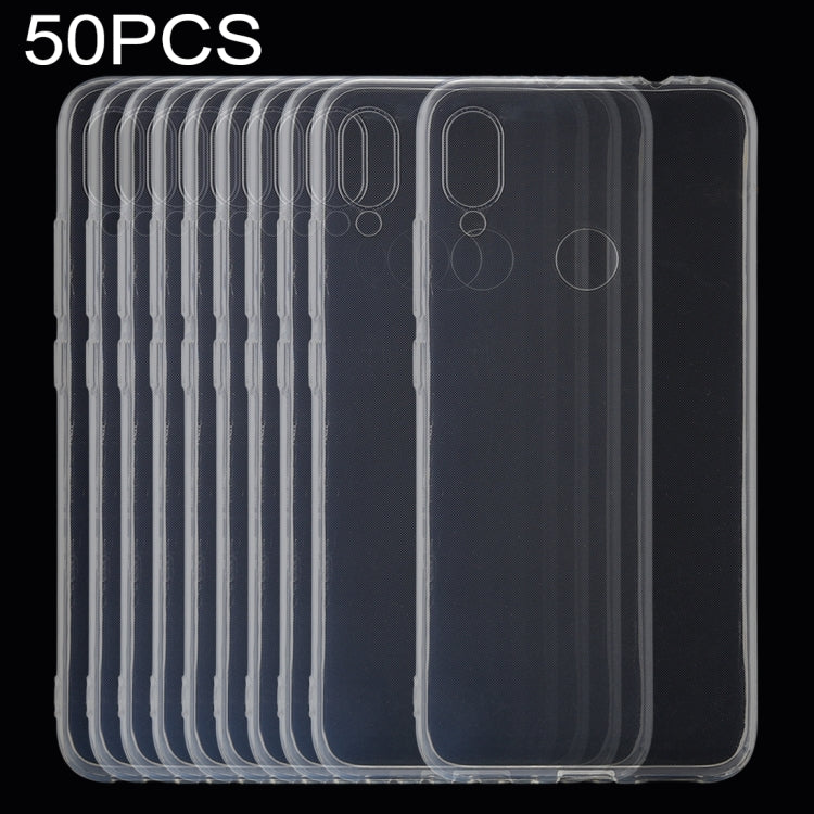 50 PCS 0.75mm Ultrathin Transparent TPU Soft Protective Case for Xiaomi Redmi Note 7