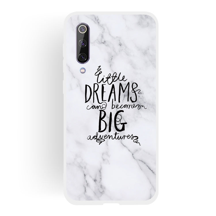 Dream Text Matte Semi-transparent TPU Marble Phone Case for Xiaomi Mi 9SE