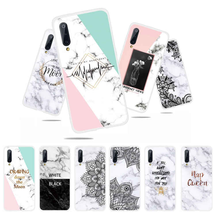 Moon Text Semi-transparent TPU Marble Phone Case for Xiaomi Mi 9