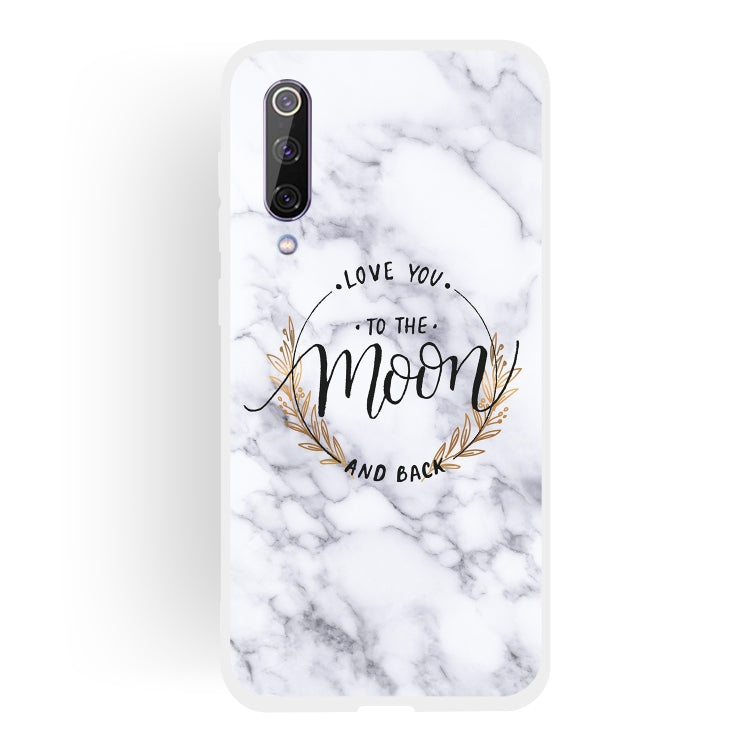 Moon Text Semi-transparent TPU Marble Phone Case for Xiaomi Mi 9 SE