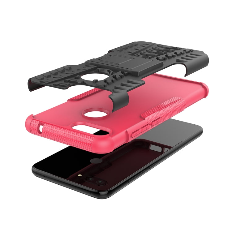 Shockproof  PC + TPU Tire Pattern Case for Xiaomi Mi 8 Lite, with Holder