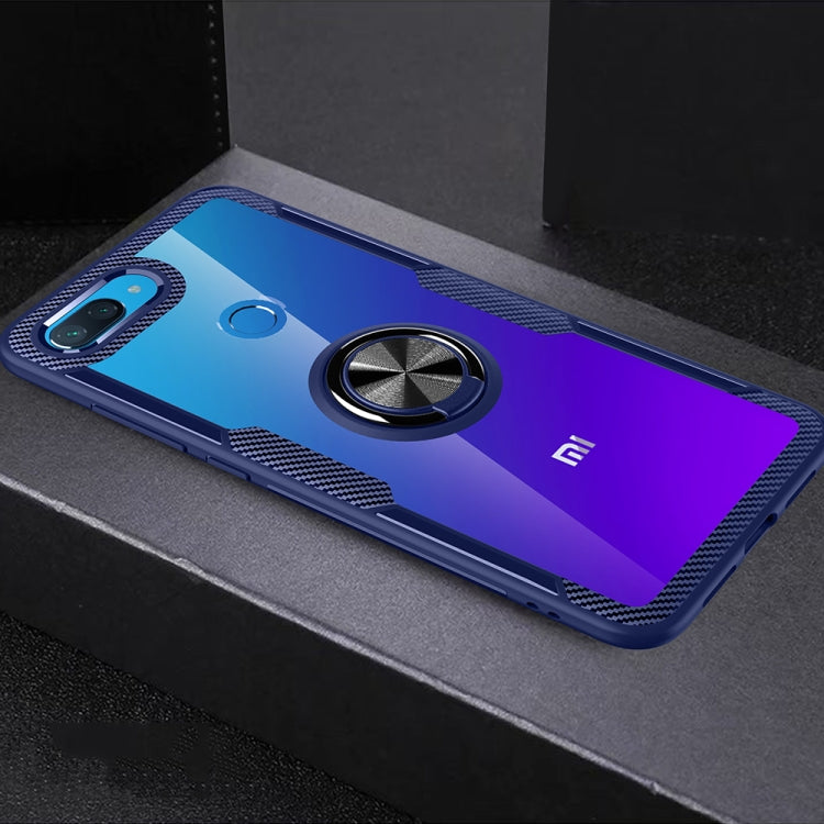 Scratchproof TPU + Acrylic Ring Bracket Protective Case for Xiaomi Mi 8 Lite