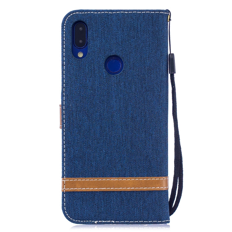 Color Matching Denim Texture Leather Case for Xiaomi Redmi Note 7, with Holder & Card Slots & Wallet & Lanyard